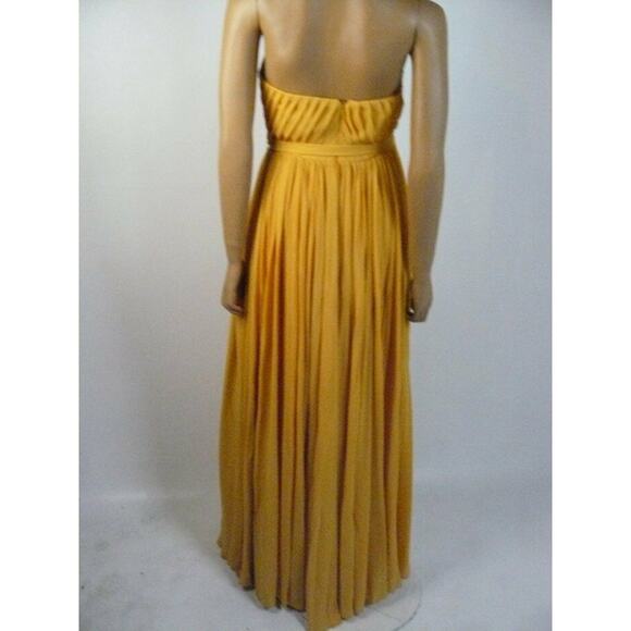 $398 Michael Costello X Revolve Carrie Golden Yellow Chiffon Gown Small NWT - Picture 9 of 9